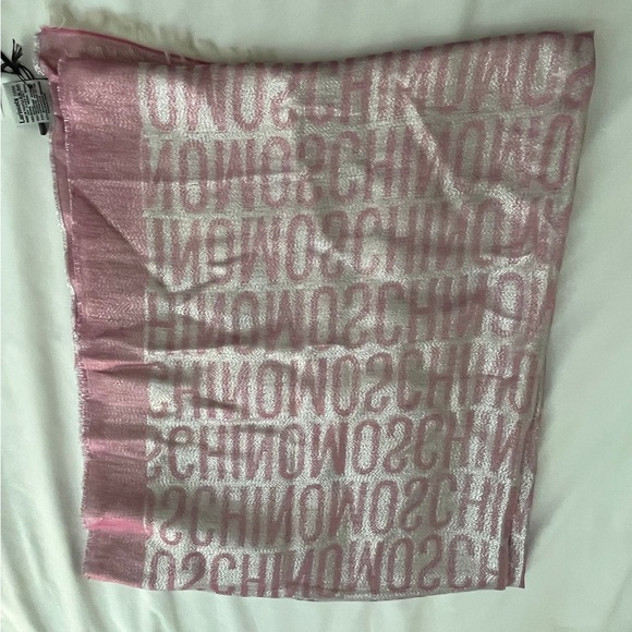 Moschino All-Over Logo Jacquard Fringed Scarf - Picture 3 of 5